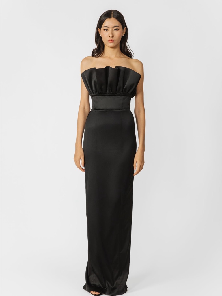 Sau Lee Noah Satin Strapless Gown